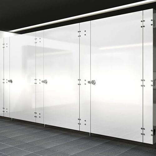 Stainless steel washroom cubicle - ORETTO - Washroom Washroom Limited - glass / toilet / for public building