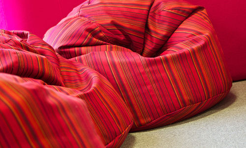 Contemporary bean bag - BEANIES - Frovi - leather / fabric / red