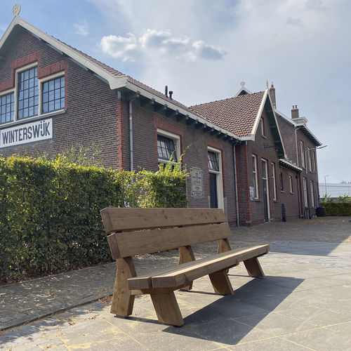 Traditional public bench - VISTA - CROSO FRANCE - solid wood / with backrest / without armrests
