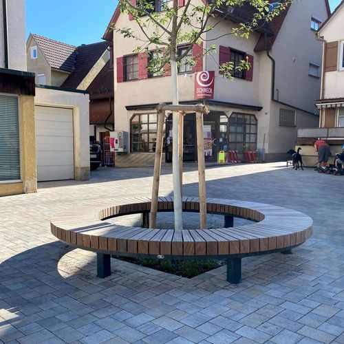 Contemporary public bench - MODULO - CROSO FRANCE - exotic wood / without backrest / without armrests