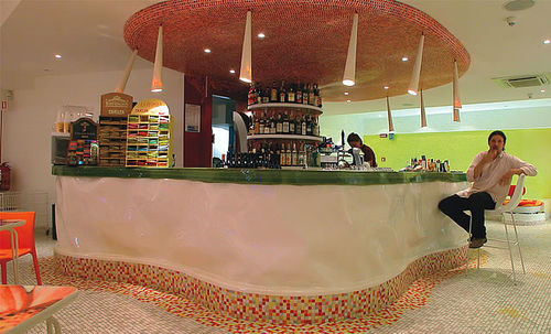 Bar counter - BENETTON - LF ITALY - ceramic / polyurethane / curved