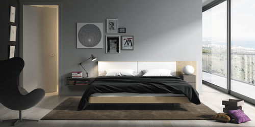 Double bed - F-10  - Besform - contemporary / upholstered / with headboard