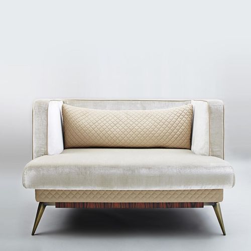 Contemporary armchair - VICTORIA  - Rossato Srl - velvet / leather / palisander