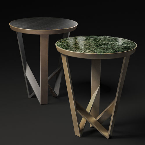 Contemporary side table - DORCHESTER  - Rossato Srl - hemlock / marble / brass base