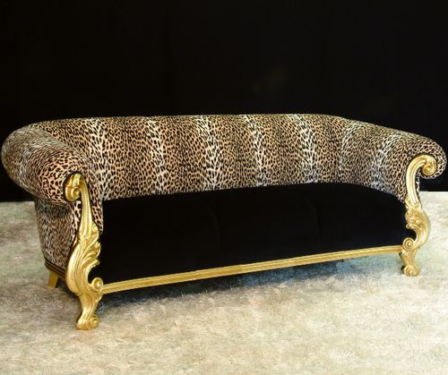 New Baroque design sofa - QUEEN  - ORSITALIA - velvet / cotton / linen