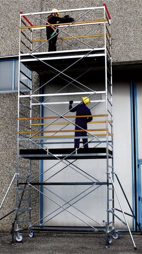 Galvanised steel scaffolding - SUPERLUNGO HD - Frigerio Carpenterie - on casters