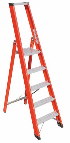 Fiberglass work platform ladder - V026 - Frigerio Carpenterie - work / folding / leaning