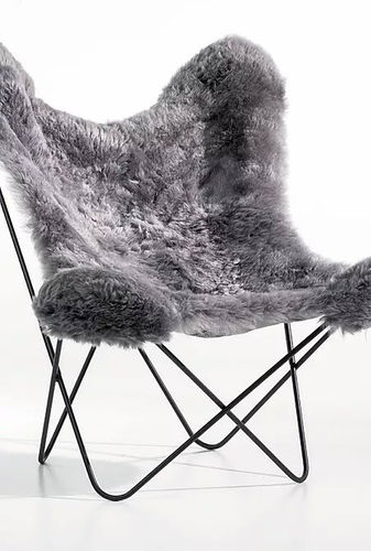 Grey fluffy store chair