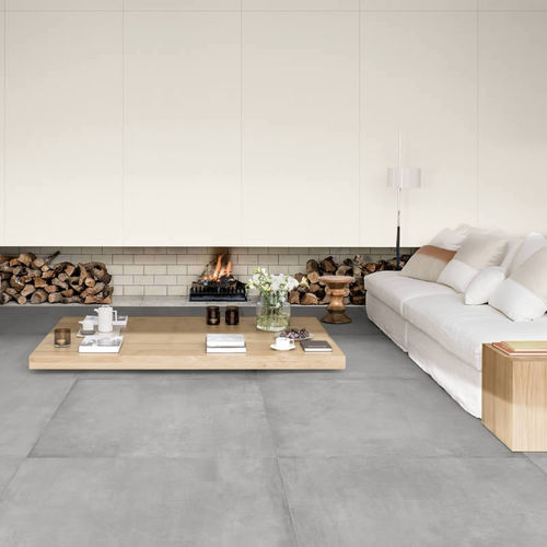 Porcelain stoneware stone slab - CEMENTO - KRONOS CERAMICHE - for floor / for facade / bathroom