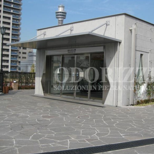 Porphyry paver - PORFIRIS® : GRIGIO PLATA : MOSAIC - ODORIZZI soluzioni in pietra - outdoor / anti-slip / frost-resistant