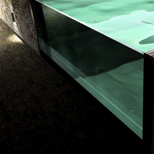 Built-in hot tub - AWD - rectangular / 10-person / mosaic