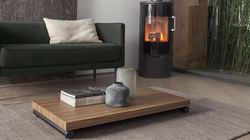 Contemporary coffee table - GENIALE - altacom italia - melamine / metal base / rectangular
