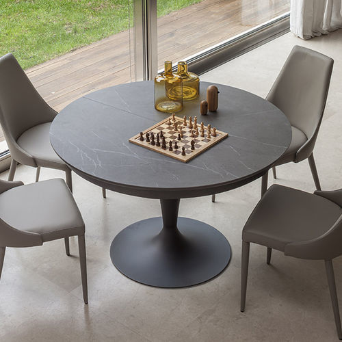 Contemporary dining table - SUN - altacom italia - wooden / glass / ceramic