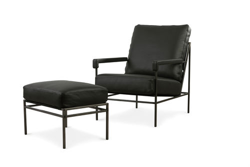 Contemporary footstool - SEVENTY  - Jonas Ihreborn - leather / fabric / commercial