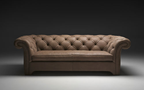 Contemporary sofa - ROYAL - PINTON SAS - fabric / leather / green