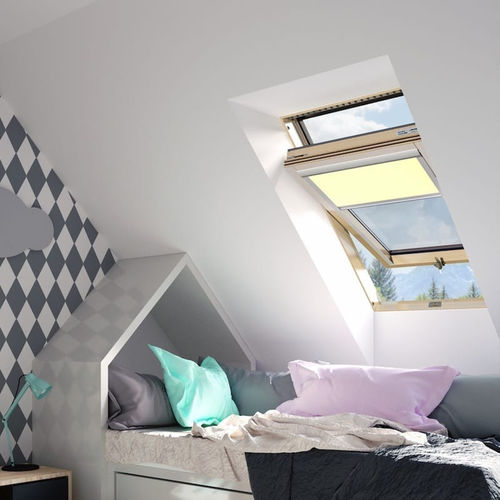 Wooden roof window - ISO E2 - okpol - pivoting with central axis / double-glazed / thermally-insulated