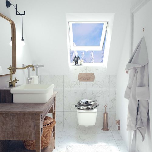 PVC roof window - IGKV E2 - okpol - projection / double-glazed / thermal break