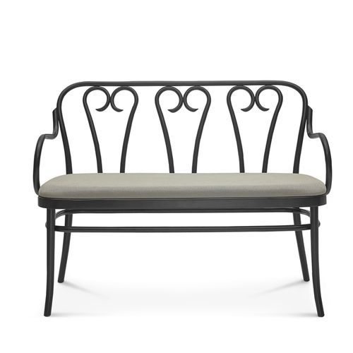 Traditional upholstered bench - 6653 - Fameg - fabric / leather / metal base