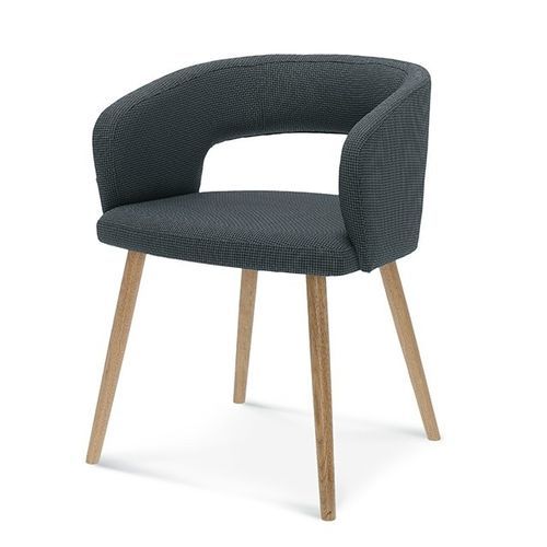 Contemporary restaurant chair - Cube - Fameg - indoor / fabric / beech base