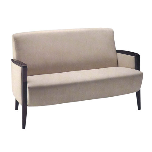 Contemporary upholstered bench - CONDAL 2SF - Sedja - fabric / wooden base / with backrest