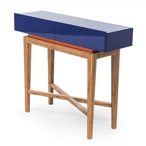 Contemporary sideboard table - DOMINICAL - Moanne - glossy lacquered wood / wooden base / rectangular