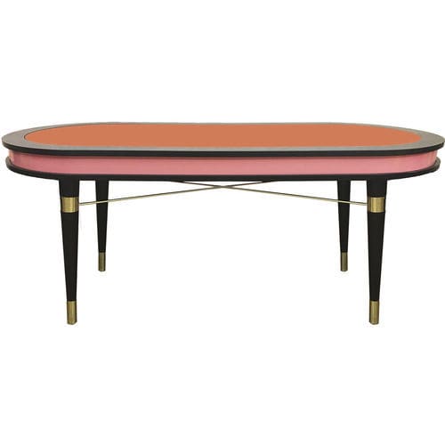 Contemporary dining table - MADAGASCAR - Moanne - lacquered wood / wenge base / oval
