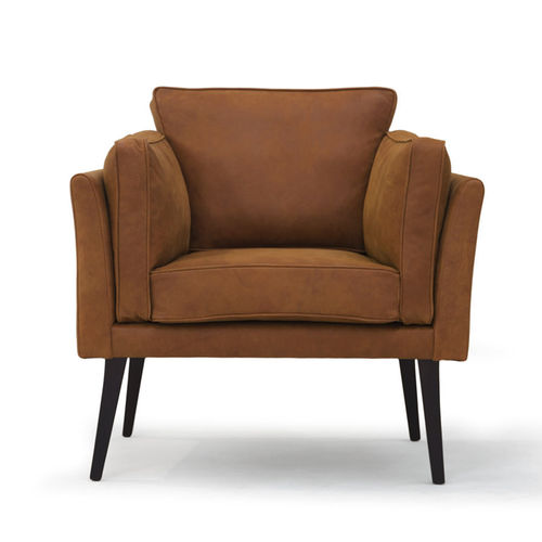 Traditional armchair - COYOACÁN - Moanne - leather / with removable cushion / customizable