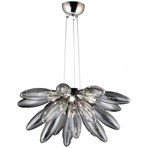 Modern chandelier - IQ2195 TORPEDO - Alan Mizrahi Lighting - metal / glass / 3 light