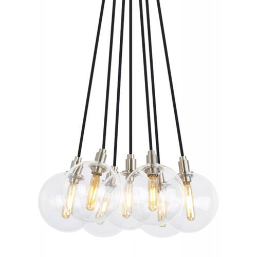 Modern chandelier - JR2008 GAMBIT - Alan Mizrahi Lighting - glass / brass / 12 light
