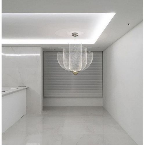 Pendant lamp - JR1999 MESHMATICS - Alan Mizrahi Lighting - brass / galvanised steel / glass