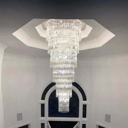Contemporary chandelier - AM778 CRYSTAL BAGEL - Alan Mizrahi Lighting - crystal / metal / customizable color