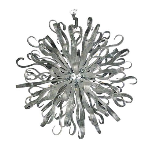 Contemporary chandelier - IQ8356 MAXI SILVER DUCALE - Alan Mizrahi Lighting - Murano glass / metal / LED