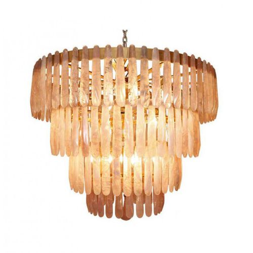 Contemporary chandelier - IQ2147 ROSE QUARTZ - Alan Mizrahi Lighting - crystal / bronze / 12 light