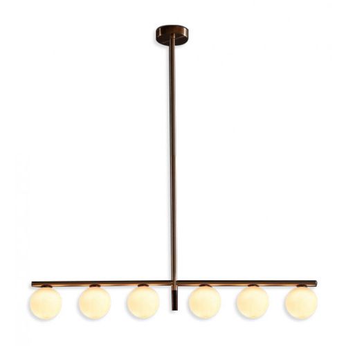 Vintage chandelier - IQ8450 DOMINIC GLOBE - Alan Mizrahi Lighting - glass / metal / 6 light