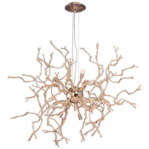 Organic design chandelier - JT255 SCULPTURAL 3 - Alan Mizrahi Lighting - glass / brass / LED