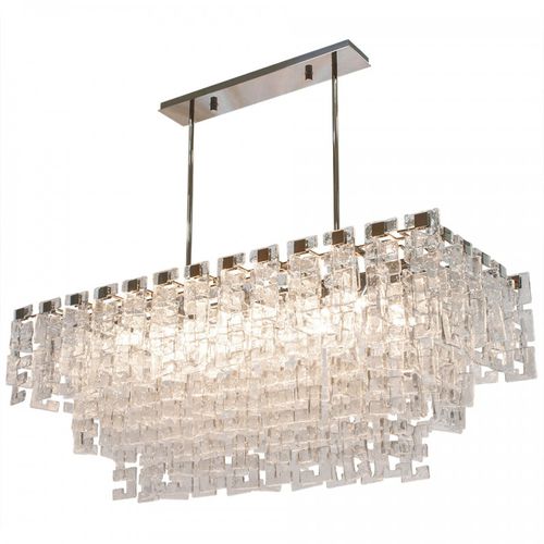 Venetian style chandelier - VEN055 LE PARC - Alan Mizrahi Lighting - glass / nickel / waterfall