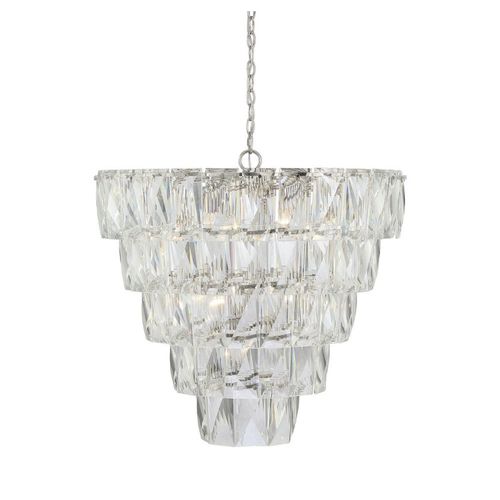 Contemporary chandelier - AM873126 EMERALD ROUND - Alan Mizrahi Lighting - glass / metal / waterfall