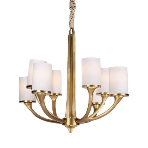 Traditional chandelier - AM8114Q FLAIR - Alan Mizrahi Lighting - glass / copper / commercial