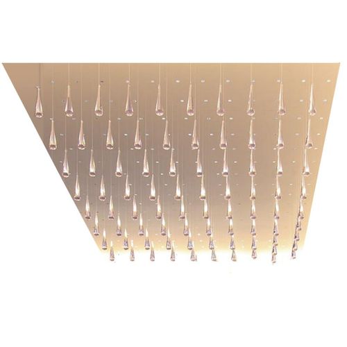 Contemporary chandelier - AM9060 RAIN DROP SMOOTH - Alan Mizrahi Lighting - steel / blown glass / commercial