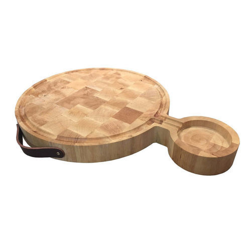 Leather cutting board - Laurine ronde - Chabret - wood / boron nitride / oiled