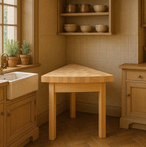 Contemporary table - La table triangulaire - Chabret - wooden / solid wood / solid wood base