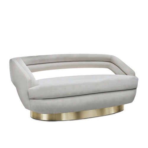 Modern sofa - RUSSEL - Essential Home - velvet / with armrests / gray