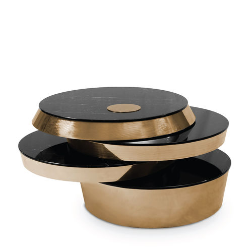 Design coffee table - MILLER - Essential Home - metal / marble / polished brass base
