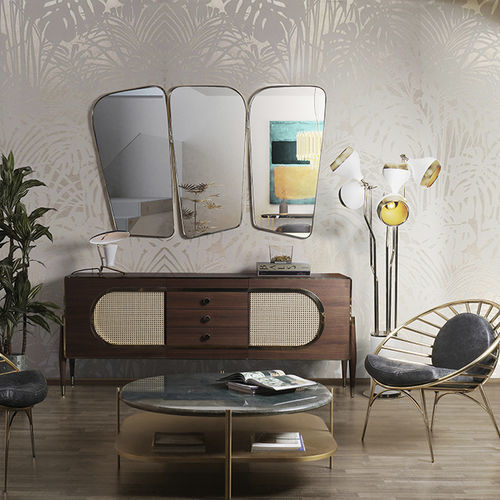 Design sideboard - DANDY - Essential Home - polished brass / brushed brass / solid wood