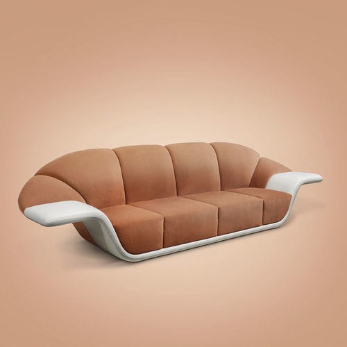 Modern sofa - KLAUDE  - Essential Home - velvet / leather / with armrests