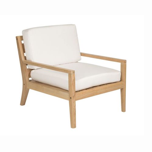 Contemporary armchair - MALIBU - Butzke - fabric / wooden / with removable cushion