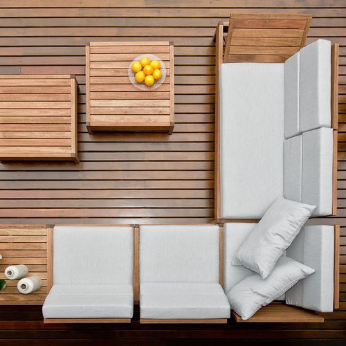 Contemporary sun lounger - GRASS - Butzke - wooden / adjustable backrest