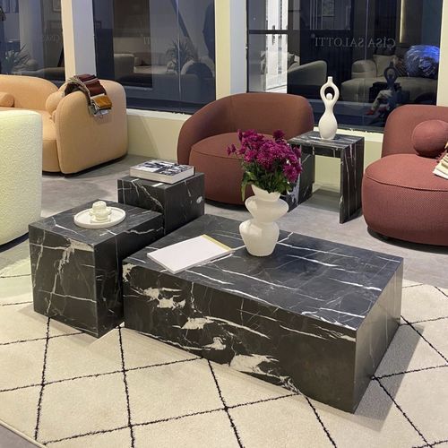 Contemporary coffee table - 500 - Efesus Stone - marble / marble base / rectangular