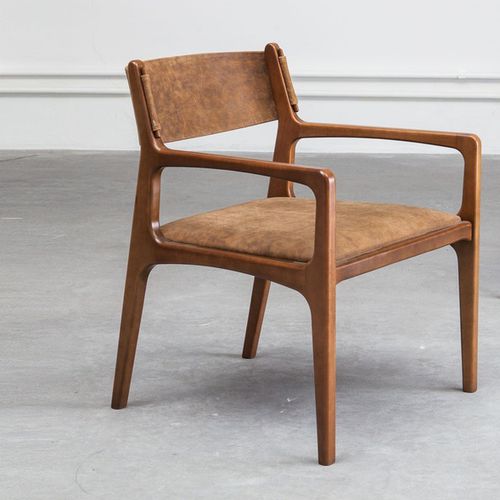 Traditional armchair - HELGA - Estudiobola - leather / fabric / wooden