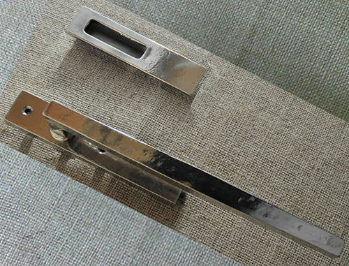 Sliding door pull handle - QUADRA : 520507 - Giara - bronze / traditional / silver finish